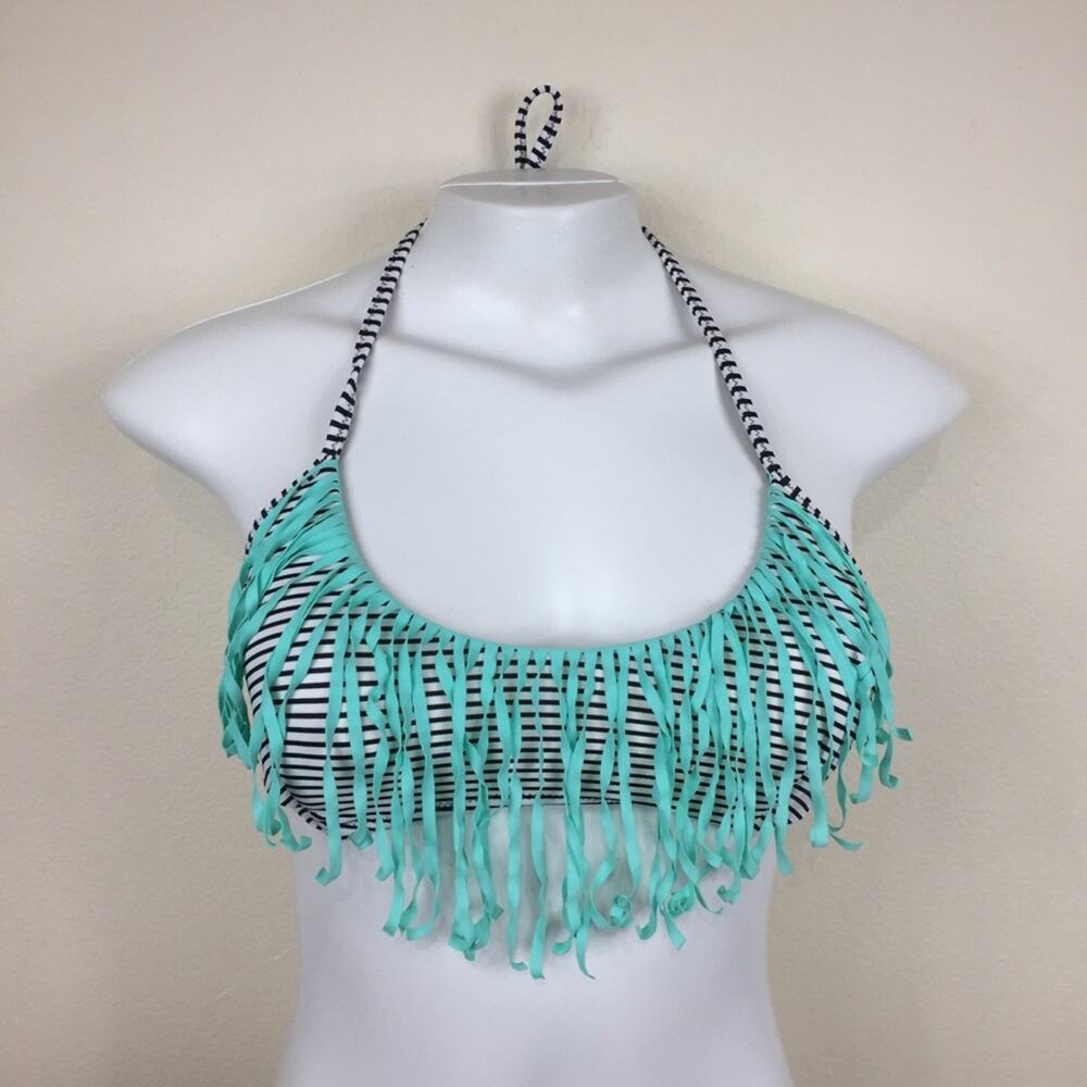 Victoria’s Secret Striped With Fringe Bikini Top